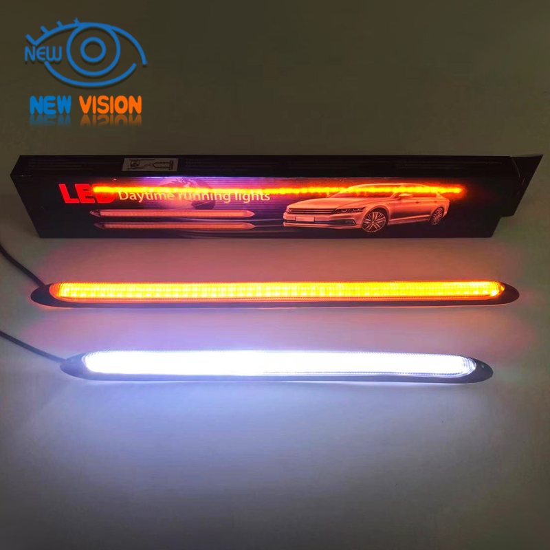 Universal LED Daytime Running Light Flow Yellow Turn Signal Waterproof Car LED Strip Light
