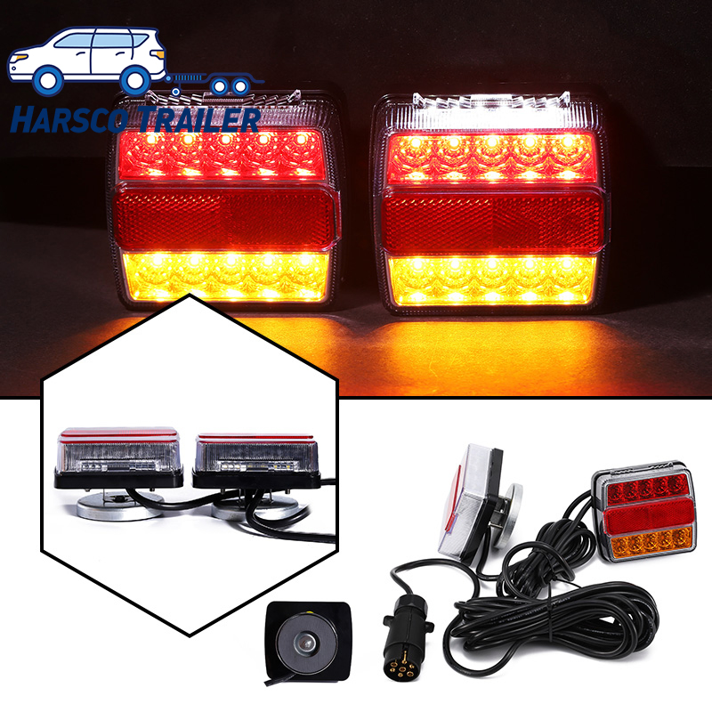E-Mark R10/R65 Trailer Lamp - 16 SMD LED Cluster, 105x100x40mm, 7-Pin DIN ISO 11446, Vibration Resistant for Caravans/Trucks