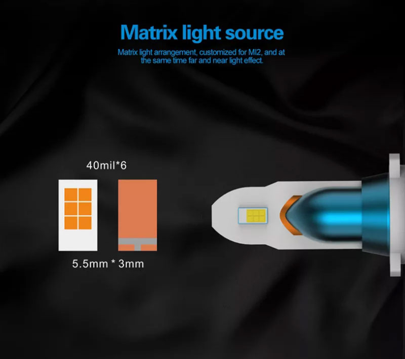 Светодиодные фары Mi2 Super Mini H4 H1 9004 9007