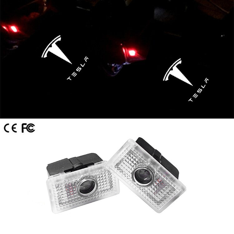 Проектор логотипа Tesla в дверь с LED подсветкой