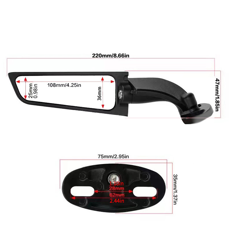 Спортивные зеркала заднего вида для мотоцикла