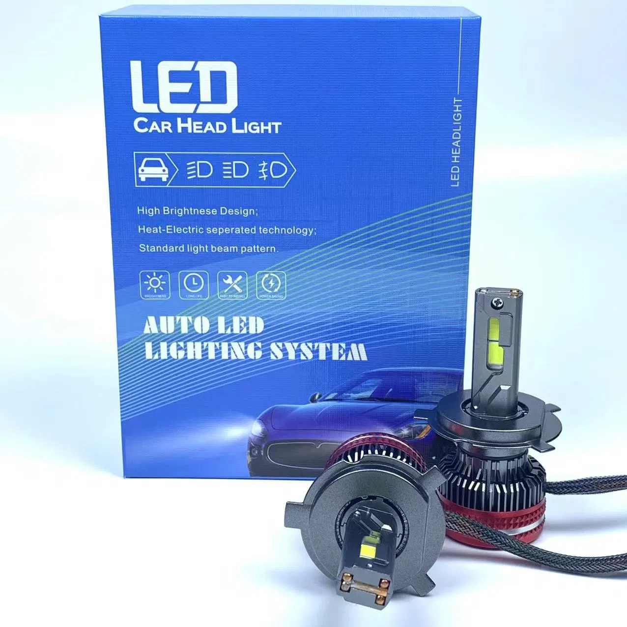 Светодиодная лампа H7/H4 400W для авто, 40000 лм