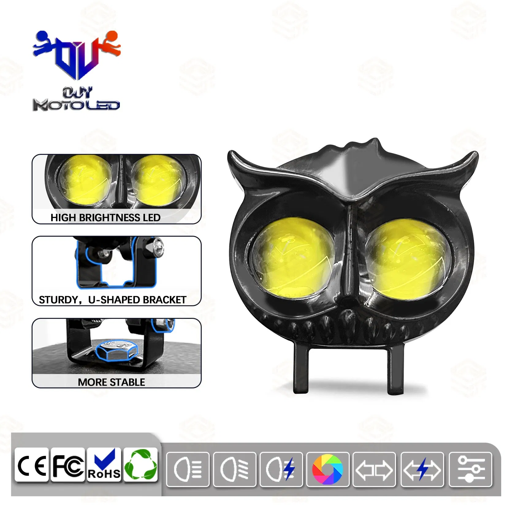 Универсальные светодиодные фары для мотоцикла с автовыключением