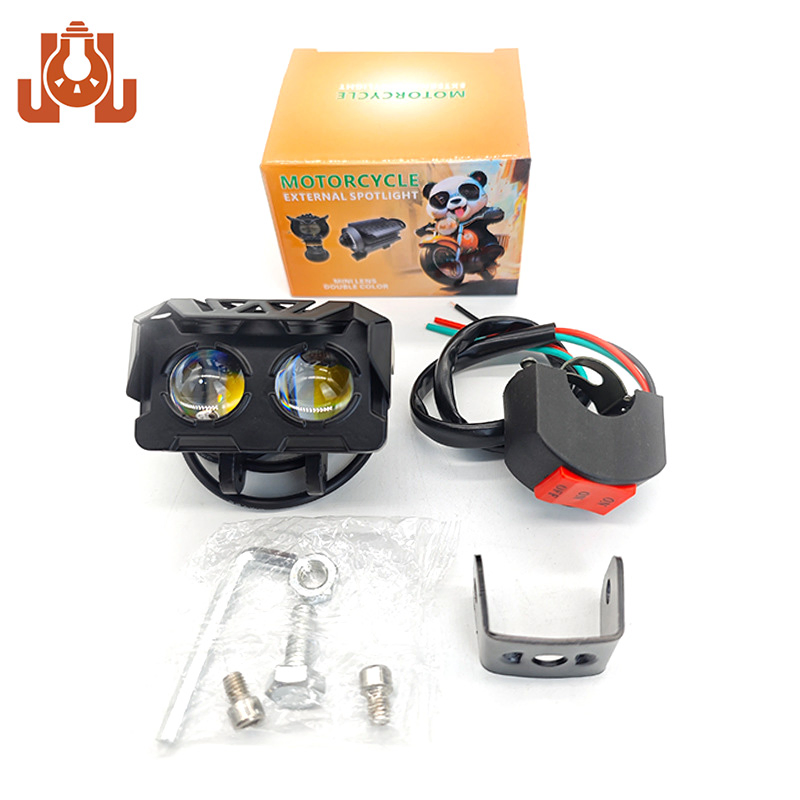 Двухцветная светодиодная фара-противотуманка для мотоцикла