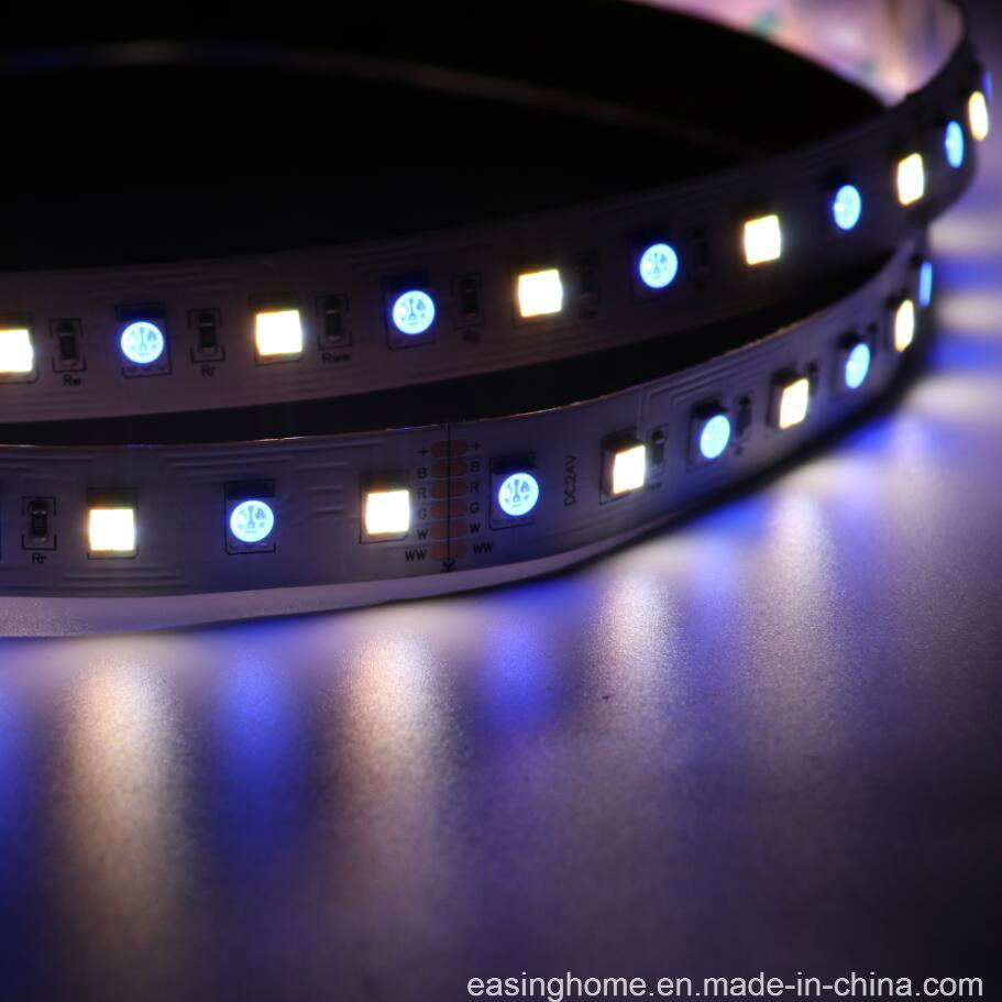 LED 5050SMD 5in 5 Chips 1 LED 14.4W/M 60LEDs/M Rgbww CRI>90 High Brightness Fexiable LED Rigid Strips Decoration Light