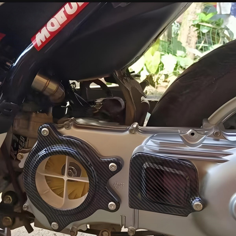 Waterproof Carbon Fiber CVT Cover with LED for YAMAHA Nmax155 Scooter