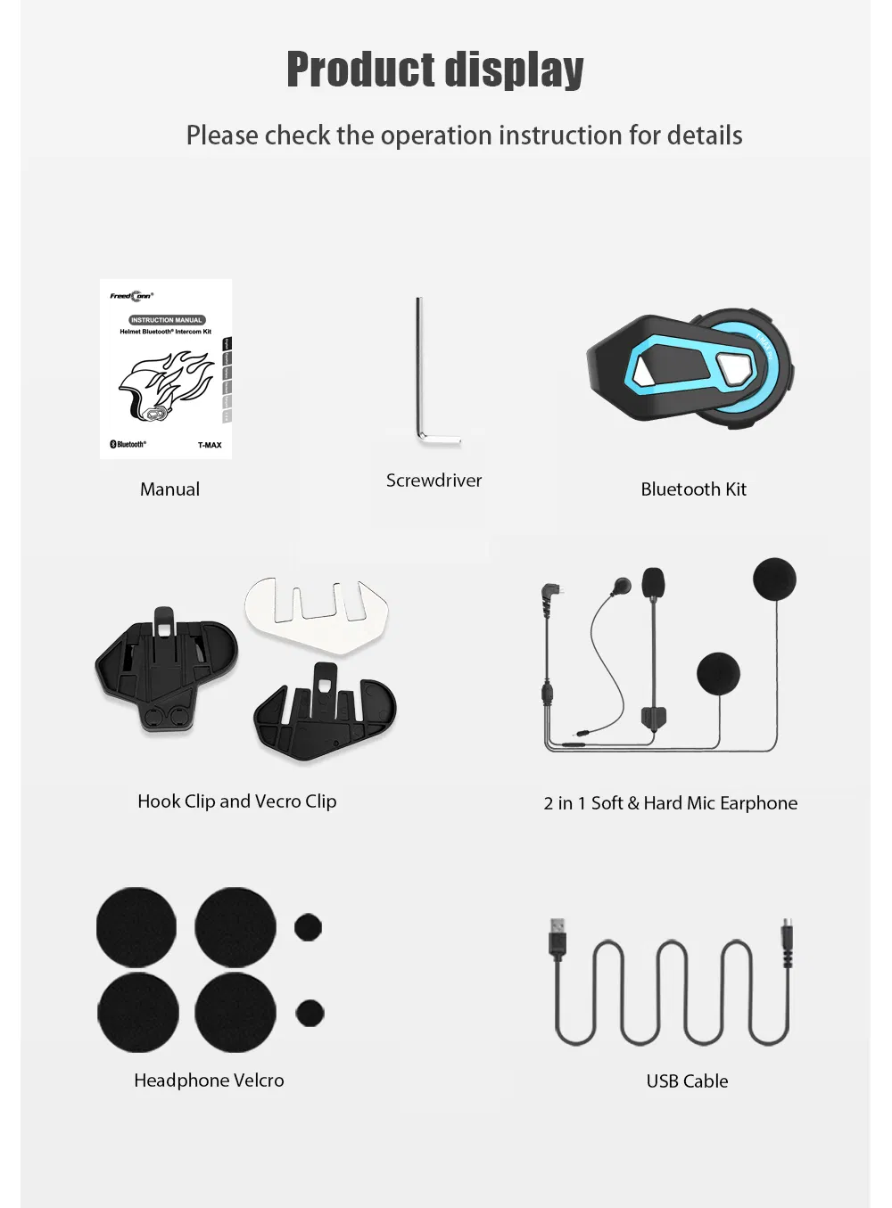 Motorcycle Bluetooth Intercom Headset Group Chat Motorbike Rider Wireless Moto Interphone Headphones