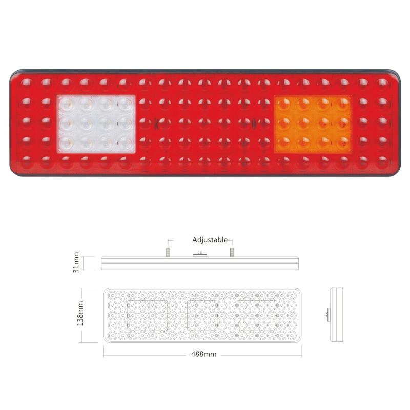 Боковой габаритный фонарь для грузовика 95 LED, 24V, IP67