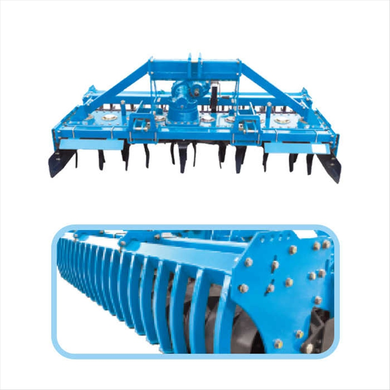 Дизельный трактор с культиватором и граблями JEEGEE