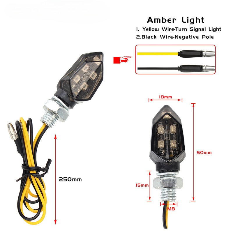 Мини-поворотники LED для мотоцикла 12В, 5 светодиодов