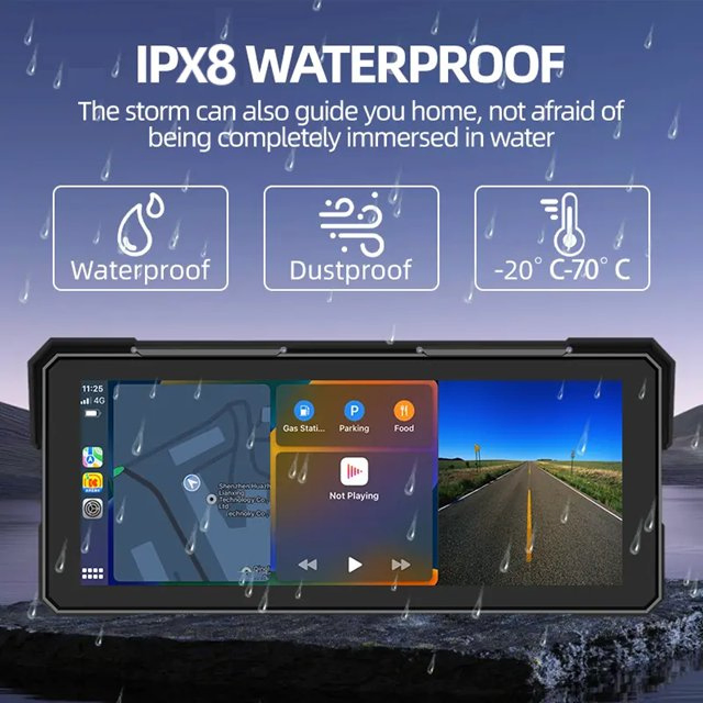 8.1-дюймовый GPS-дисплей для мотоцикла с CarPlay и Android Auto