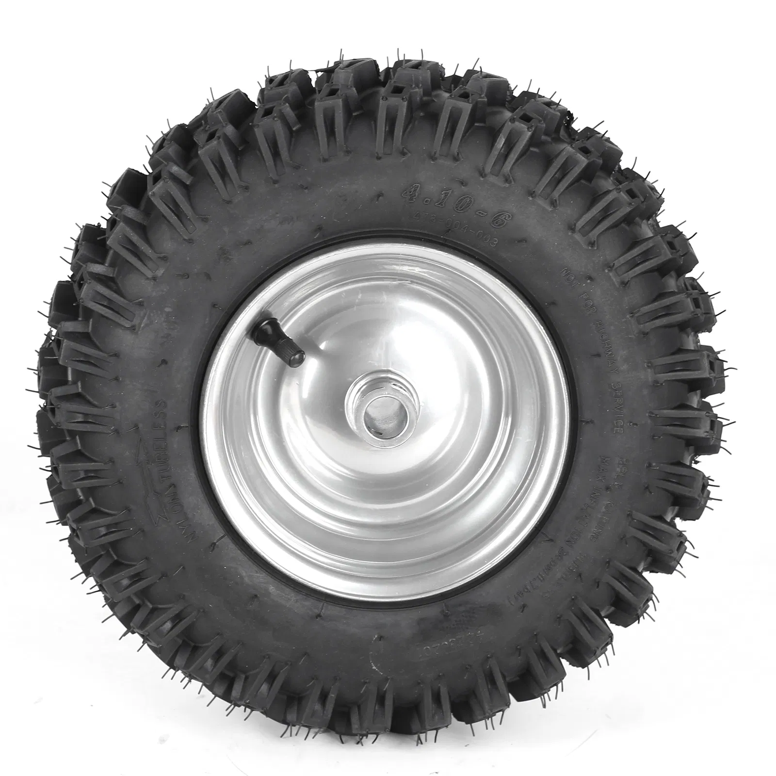 4.10-6 Tubeless Tires and Wheels, Snow Plow Implement Thrower Tyre, Snow Blower Tires with Wheel Rims