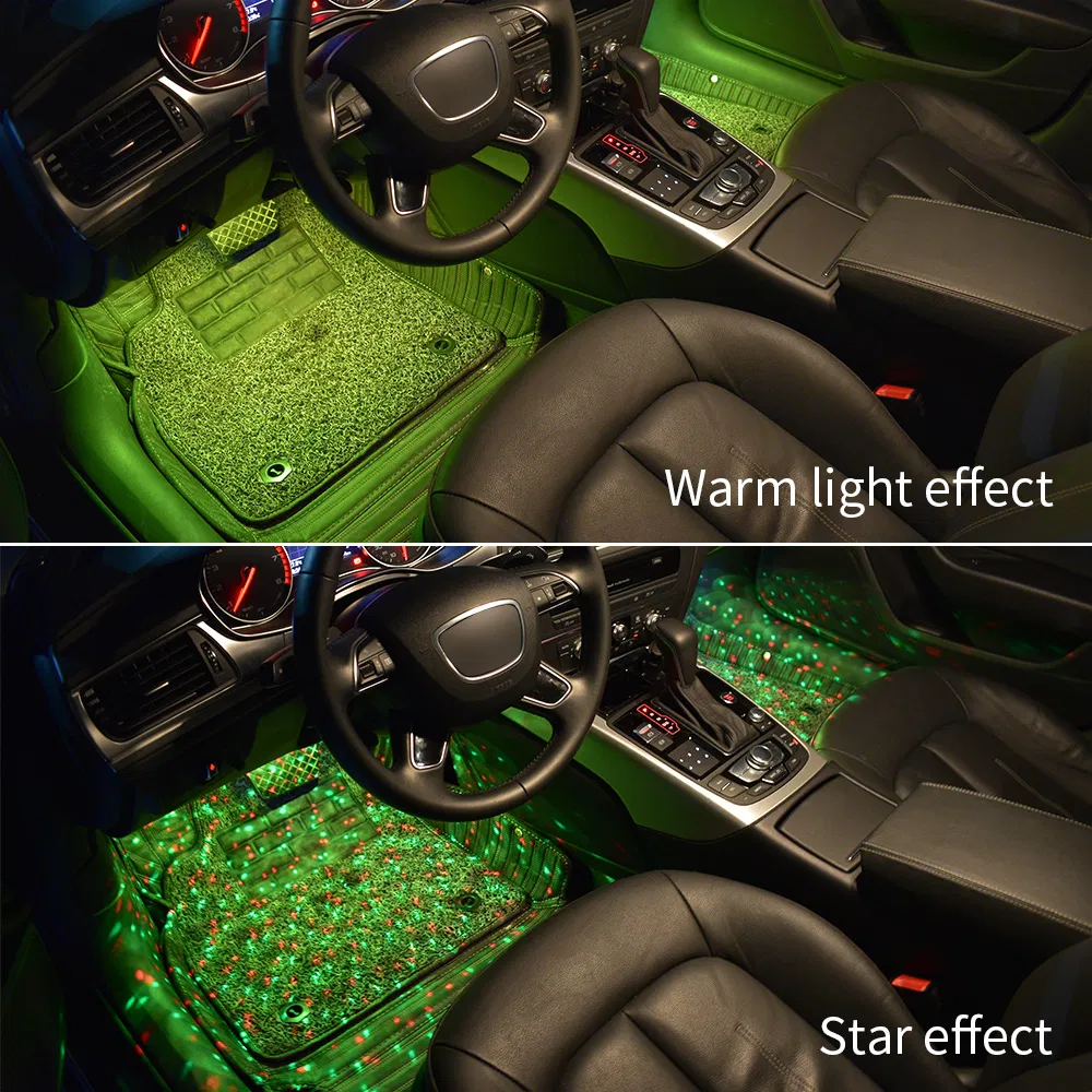 USB светодиодная лента для салона авто с теплым светом