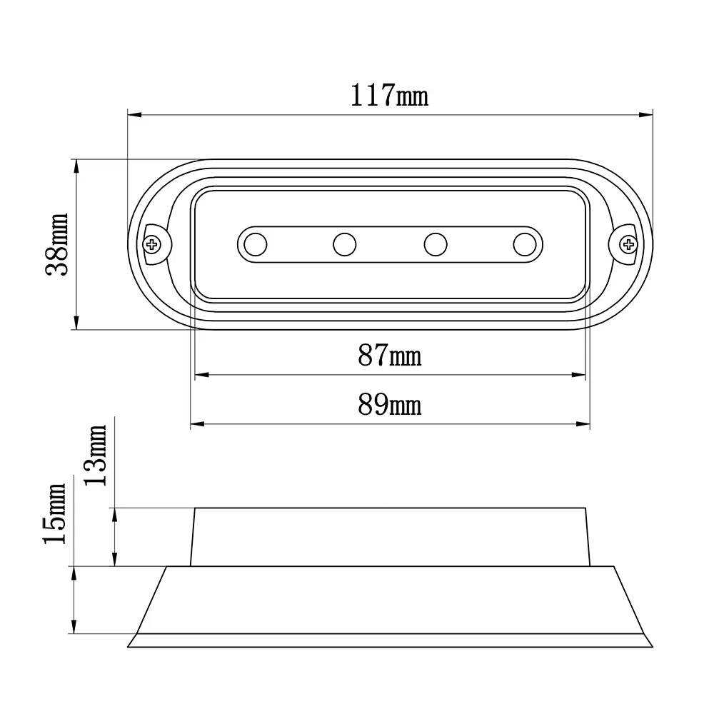 3W Vertical Mounted Warning Light Head (TBF-4691LB)