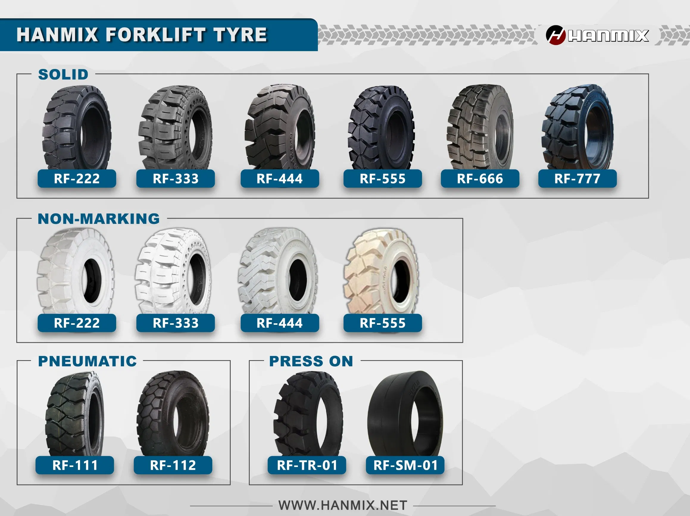 Hanmix RF-115h Forklift High Quality Tire with Cheap Price