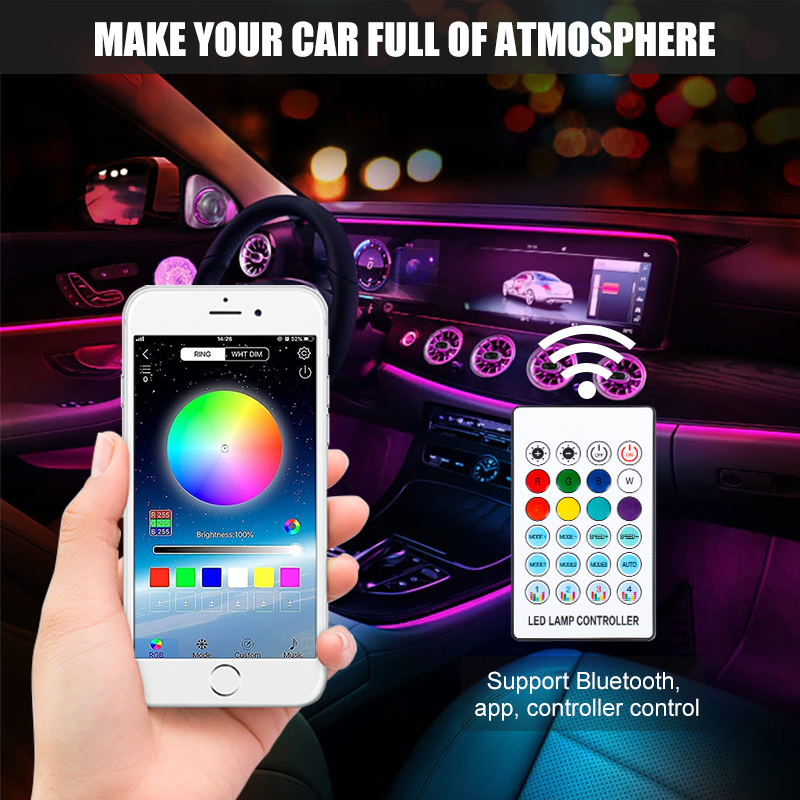 Светодиодная лента BKR для авто, USB, атмосферная подсветка