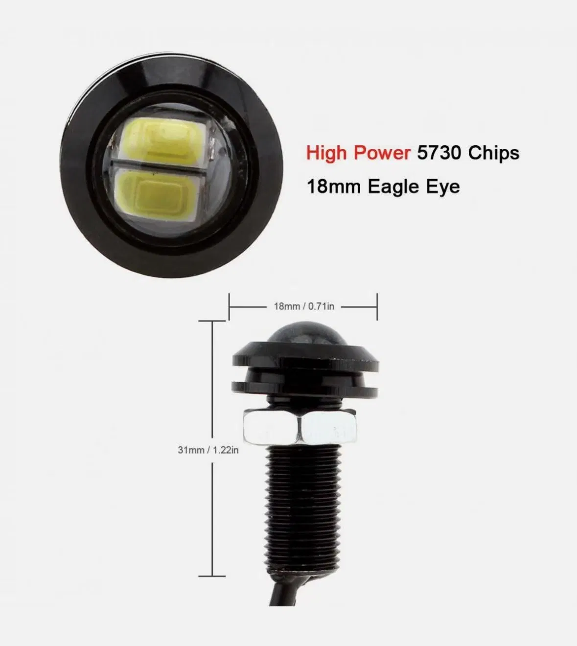 Водонепроницаемые светодиодные лампы Eagle Eye 18мм DC12V