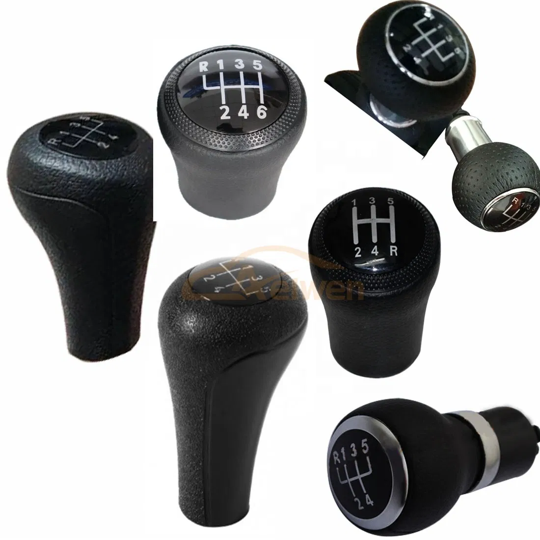 Aelwen Auto Parts Auto 5 Speed Leathe Car Gear Shift Knob Fit for Mercedes Benz W211 Fit for VW Polo Fit for BMW E30