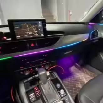 Универсальная светодиодная подсветка салона автомобиля, 64 цвета