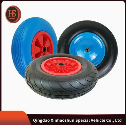 PU Rubber Wheel for Wagon Cart 8 Inch 2.50-4 Polyurethane Solid PU Foam Flat Free Tire Tyre Wheel for Hand Cart Trolley Wheel Barrow