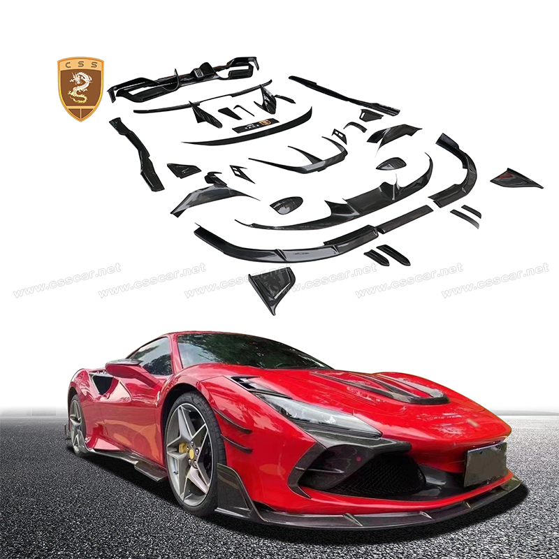 Car Exterior Parts Carbon Fiber Front Lip Canards Side Skirts Diffuser Rear Wing Msy Style Small Body Kits for Ferrari F8 Bodykit