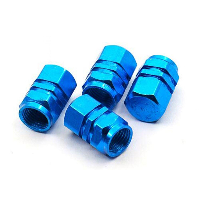 Customized Titanium CNC Parts CNC Burnt Titanium Motorcycle Knurled Tire Valve Cap Cover for Wheel Decoration