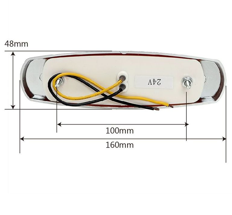 Боковой габаритный фонарь 12LED, нержавеющая сталь, 12-24В