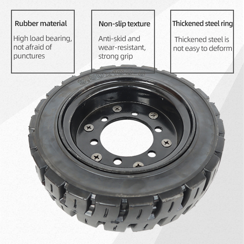 3.50X100-8 Solid Tire High Quality Rubber Anti-Skid Wear, Suitable for Refitting Electric Tricycle Cleaning Forklift, etc