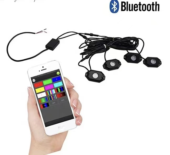 Комплект RGB подсветки днища 4 лампы с APP управлением