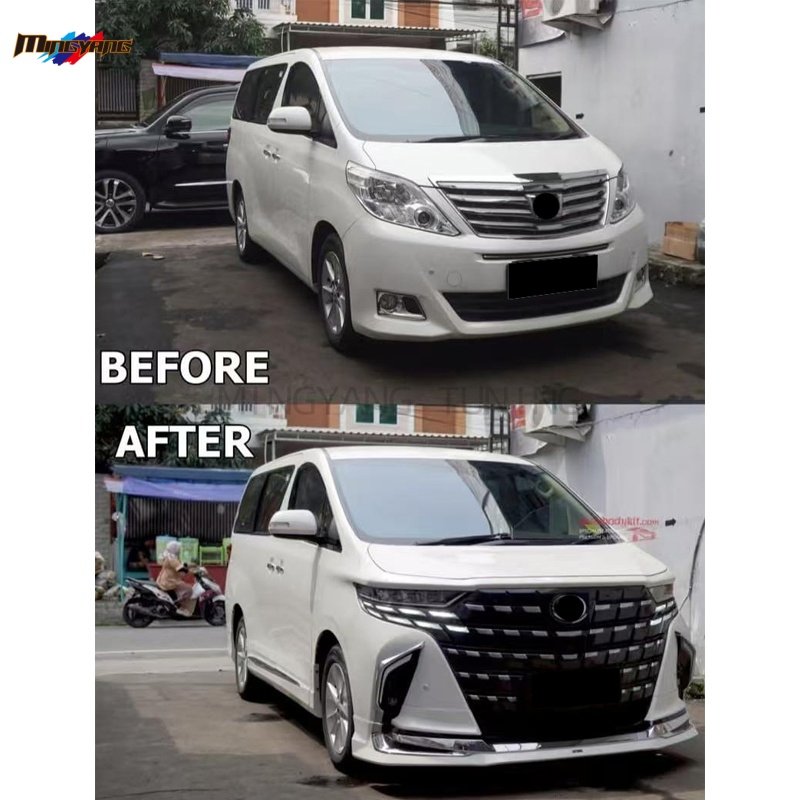 High Quality Car Bodykit Bumper Fender Hood Car Accessories for Alphard 2008-2015 20 Upgrade to 40 Simplified Style