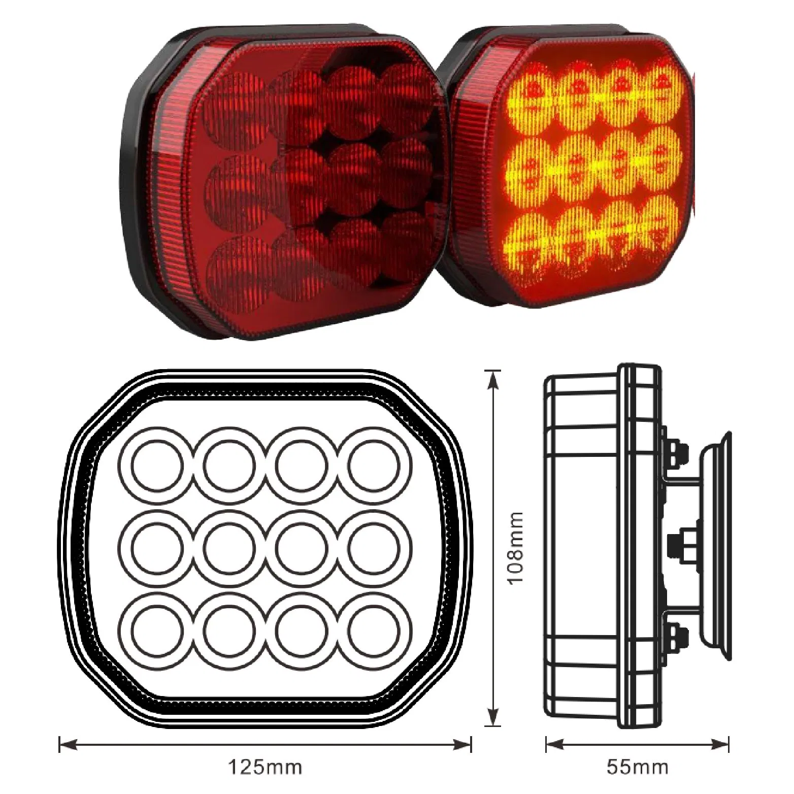 Магнитный беспроводной боковой габарит для грузовика