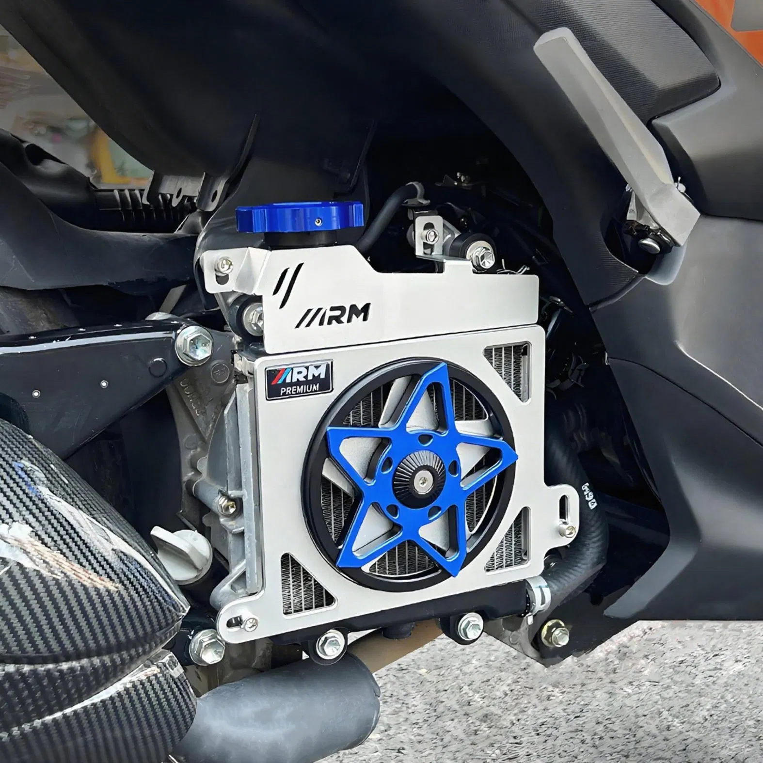 CNC Motorcycle Five-Pointed Star Radiator Mesh Belt Fan for YAMAHA Nmax Nvx_Aerox