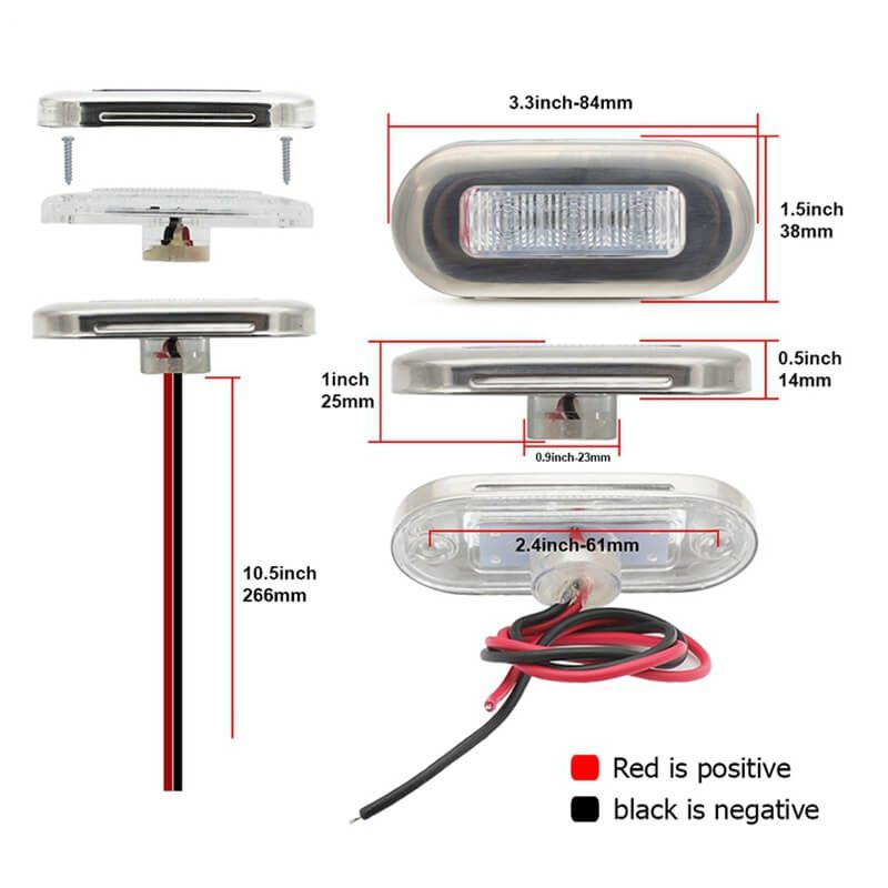 12V IP68 Vehicle Truck Tail Trailer Marine LED Clearance Marker Signal Light