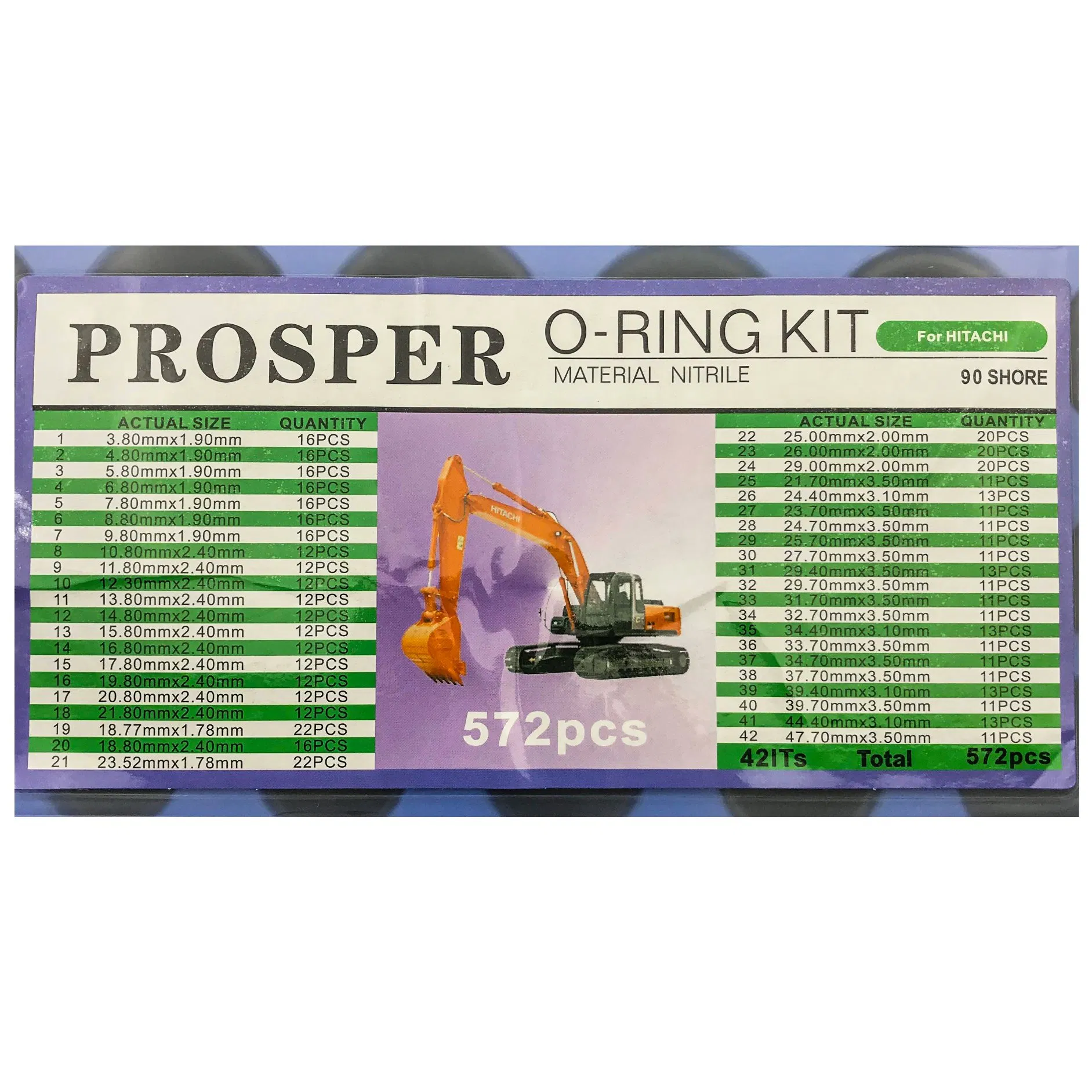 Ремкомплект уплотнительных колец NBR для экскаватора