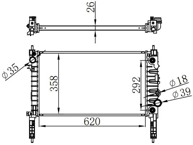 Радиатор охлаждения для Buick Encore 1.4T 2012-