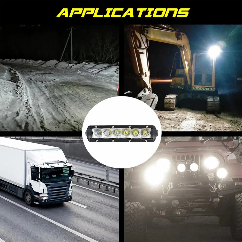 Светодиодная балка 7 дюймов 30Вт, 3D линза, внедорожник