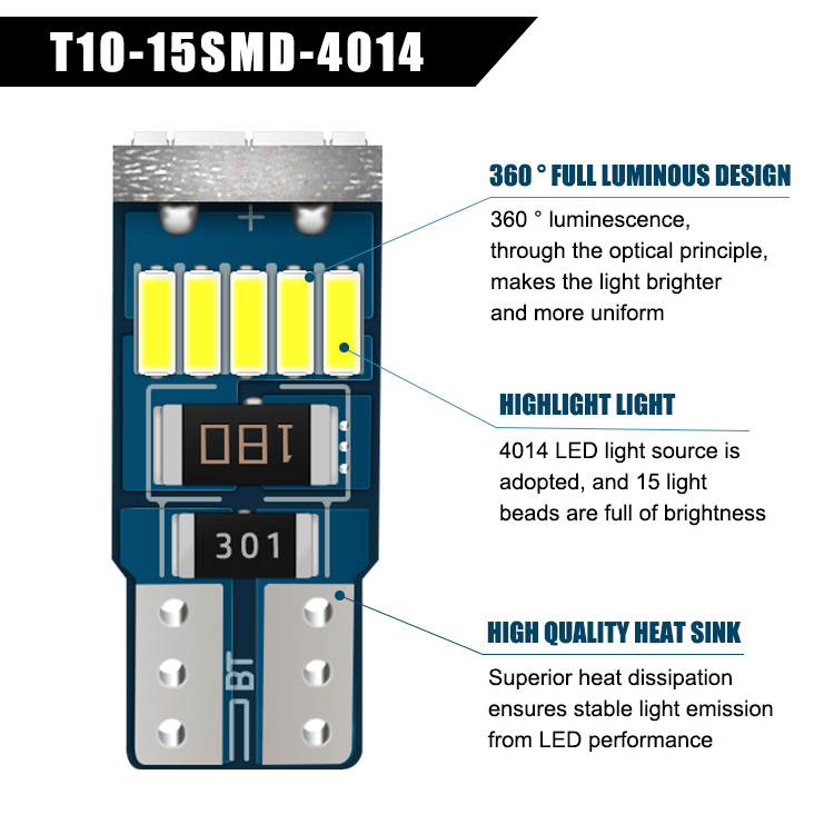 Светодиодная лампа BKR T10 W5W Canbus для авто