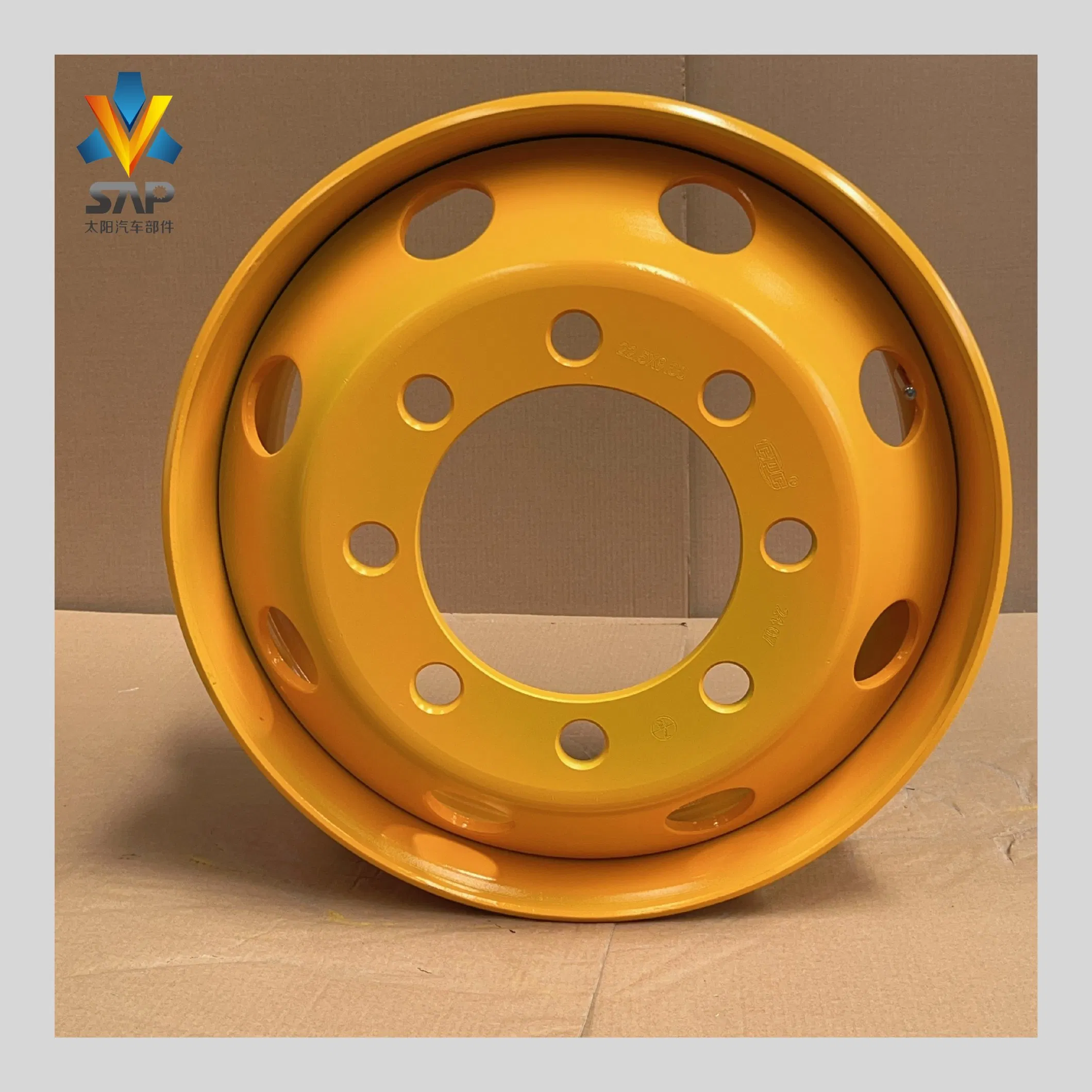 Стальной безкамерный диск 22.5x9.00 для грузовика, желтый