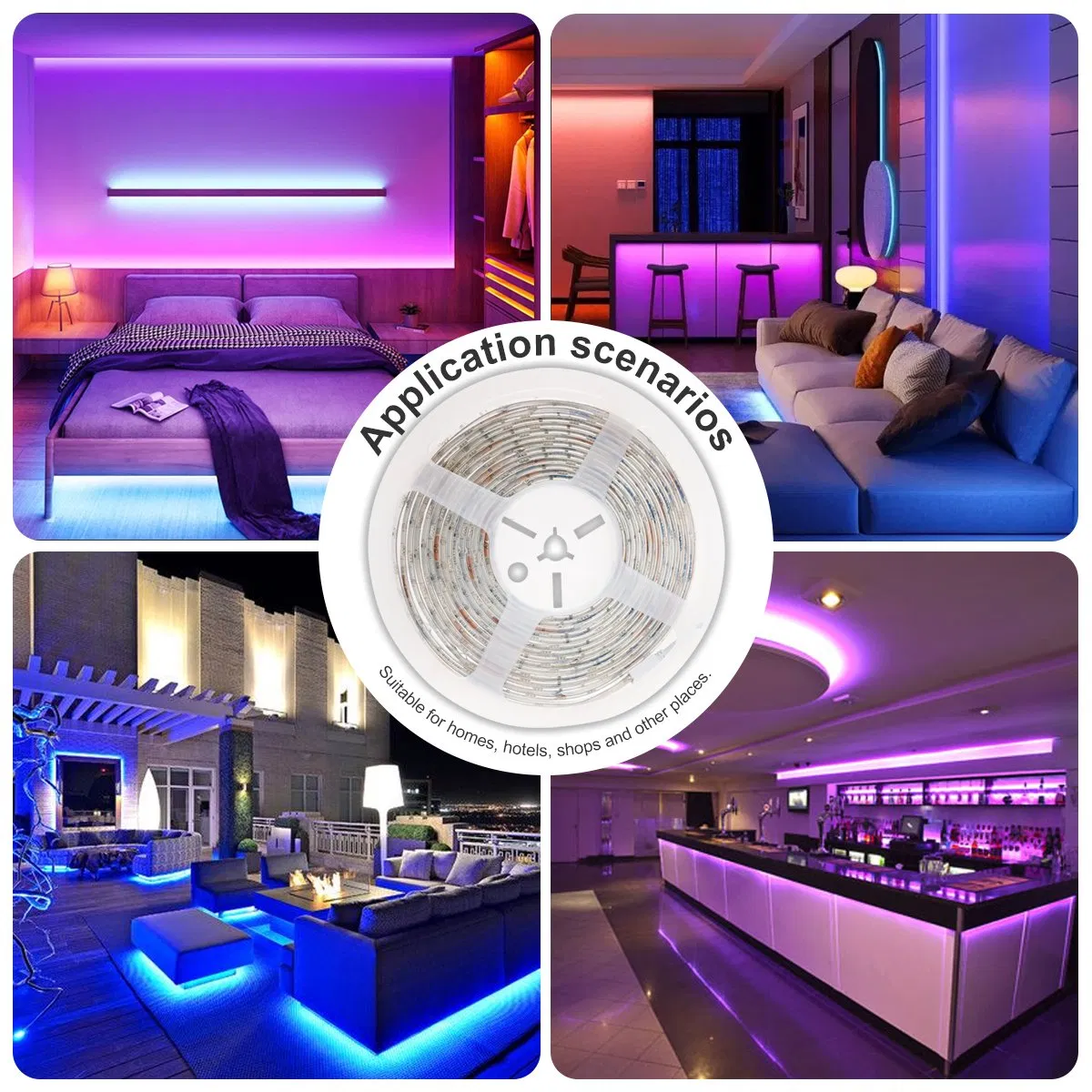 China Supply 5m RGB Car Atmosphere Light Belt LED Strip Decorations Lights for Holiday Party