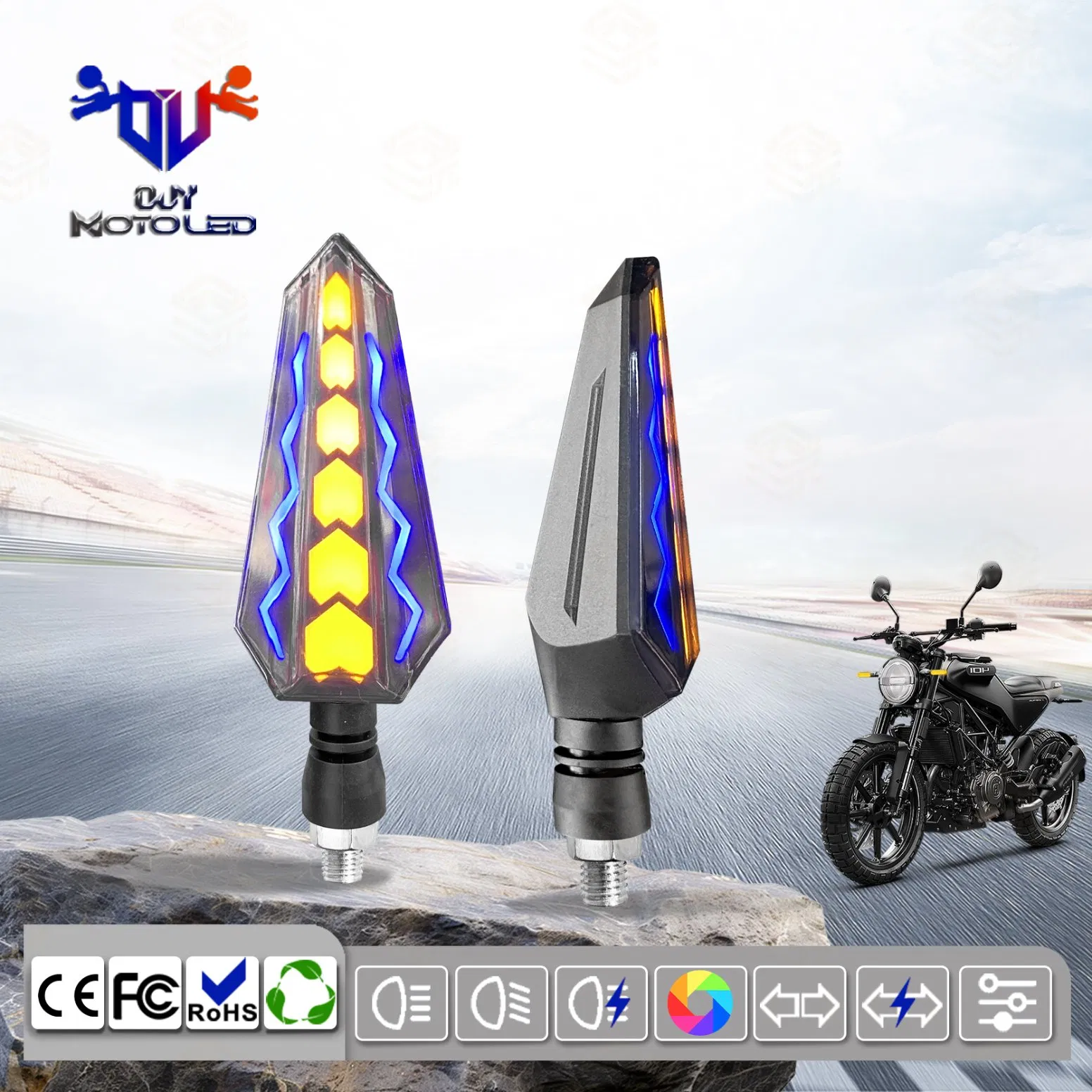 Универсальный светодиодный комплект для мотоцикла: фара и поворотники