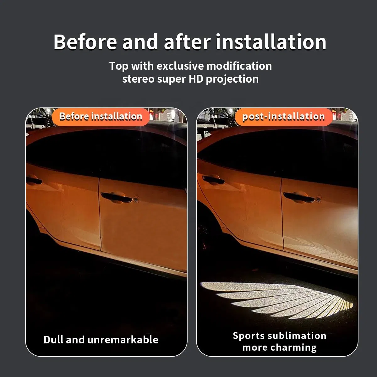 Проектор крыла ангела для двери авто, светодиодная подсветка