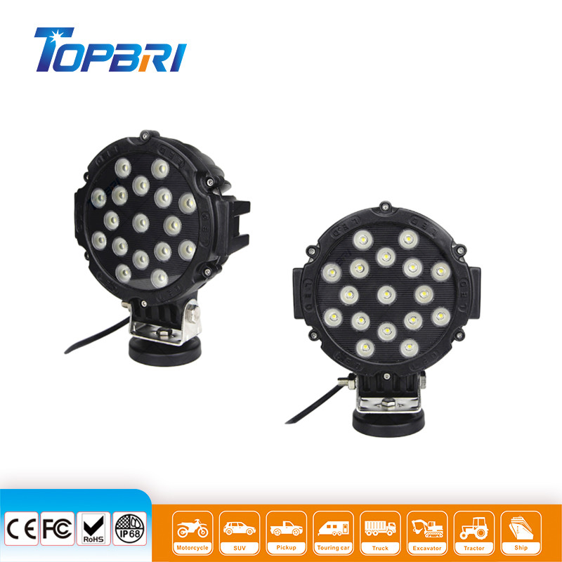 Круглый светодиодный прожектор 51W для мотоцикла и авто