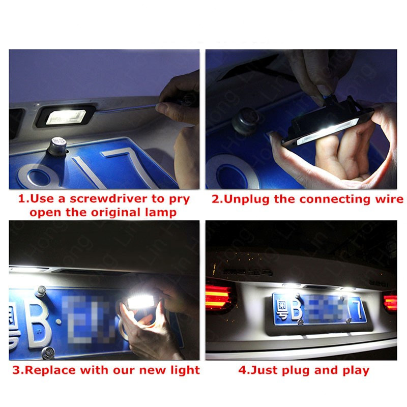 Светодиодная лампа номерного знака Canbus для VW Touran Caddy Passat