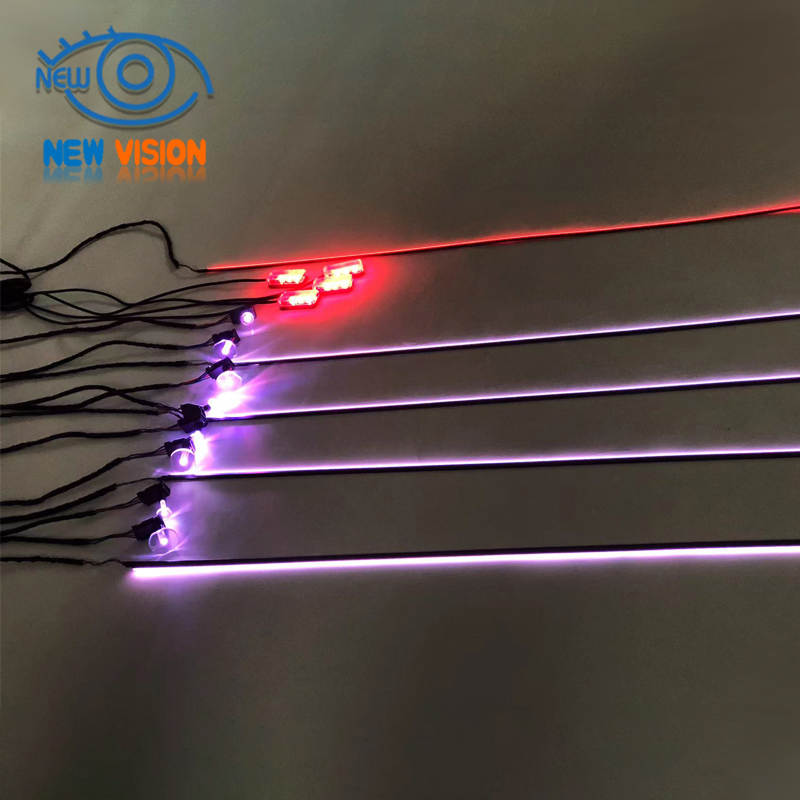 Car Interior Ambient Lights, 18 in 1 Hmyc 128 Colorful LED Acrylic Fiber Optic Strip, Universal Multiple Modes Decoration Atmosphere with APP Control