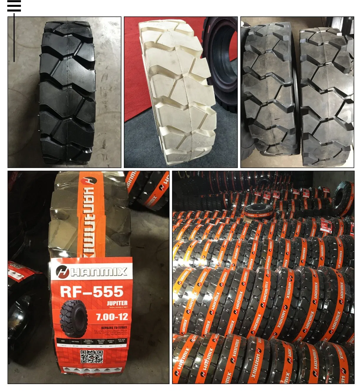 Цельная шина для погрузчика Hanmix RF-555