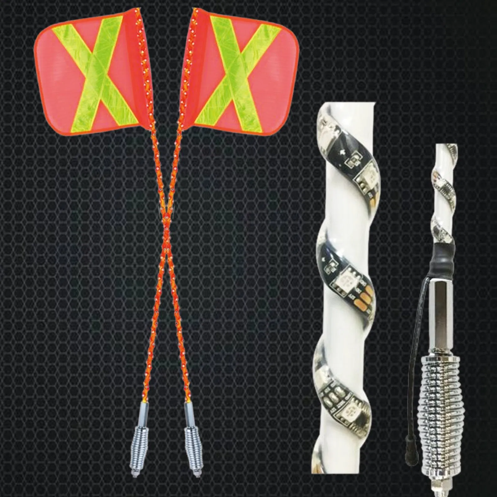 LED-хлысты 4FT/8FT с RGB-подсветкой и пружинным основанием