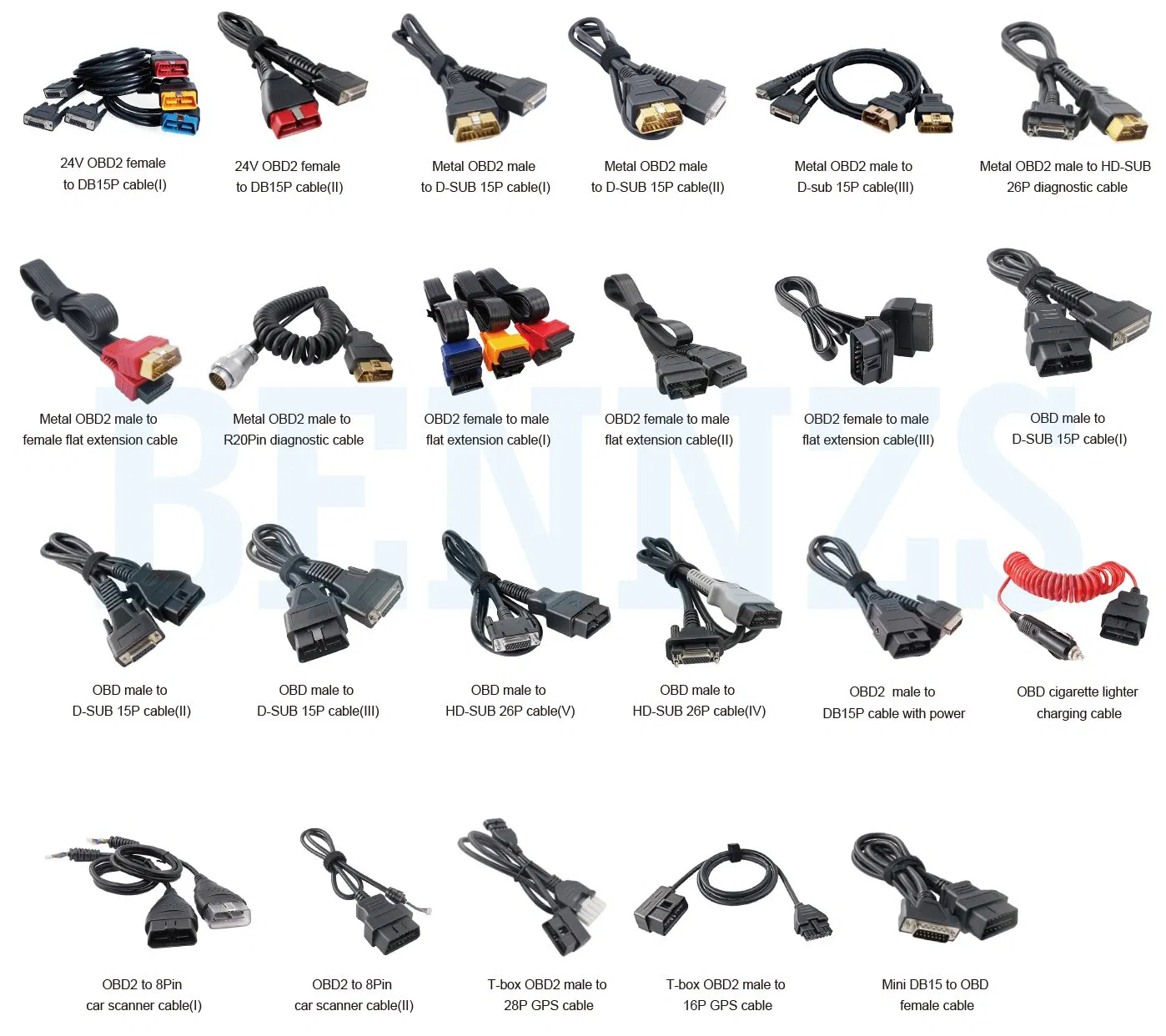 Factory Directly Supply J1962 16p OBD Connector Cable for Automotive Diagnostic Scanner Tool