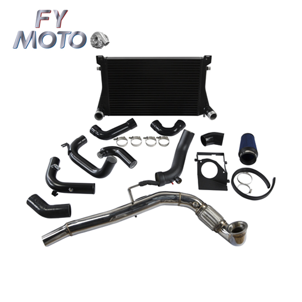 Интеркулер алюминиевый черный для Audi A3, VW Golf GTI