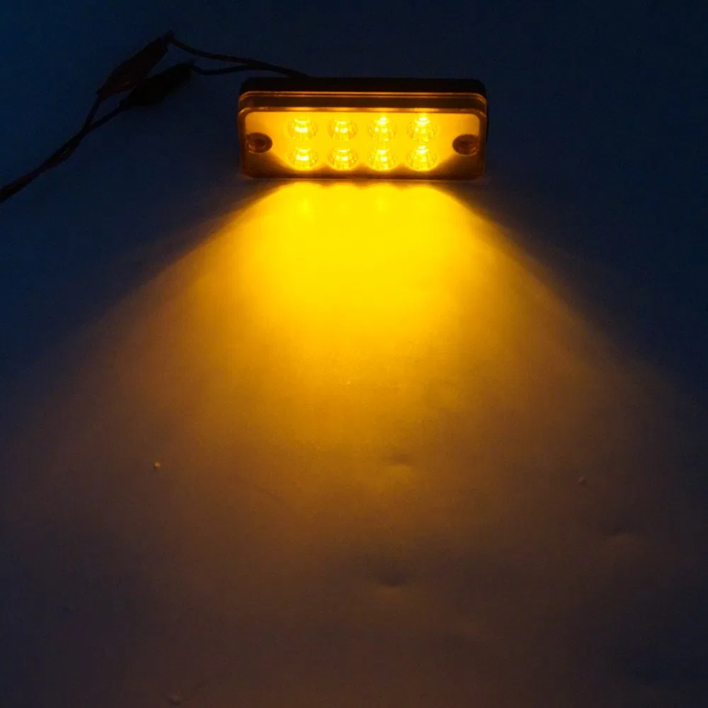 Прямоугольный янтарный светодиодный маркерный фонарь с отражателем