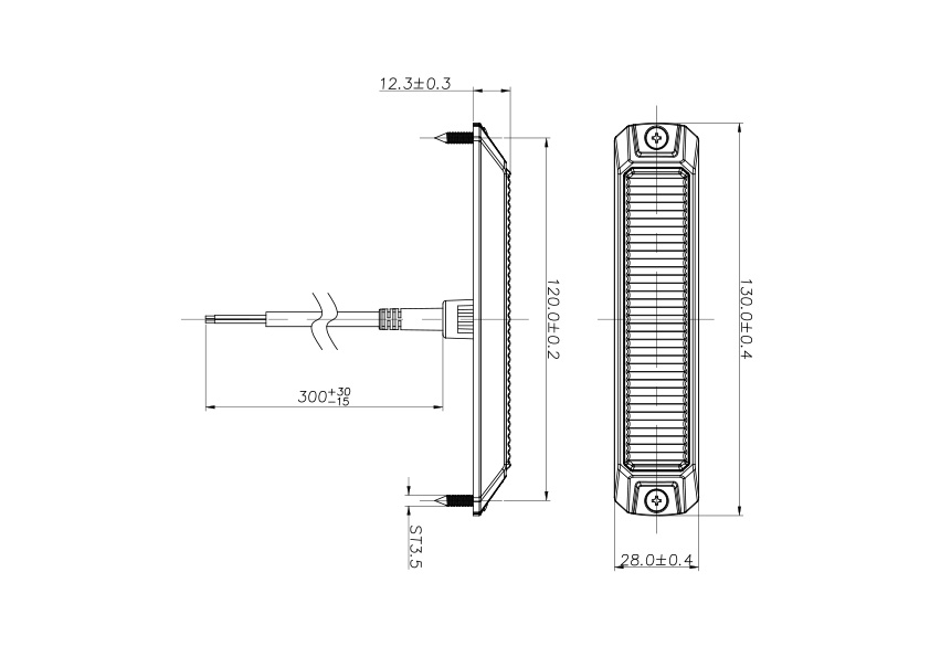 Светодиодный маяк S6 для спецтехники, 12-24В